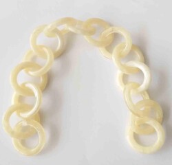 Angel Çanta Aksesuar 32 Cm Akrilik Yuvarlak Zincir Bej - Angel Çanta Aksesuar