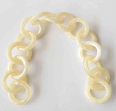 Angel Çanta Aksesuar 32 Cm Akrilik Yuvarlak Zincir Bej - 1