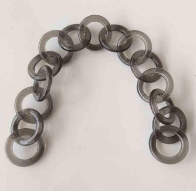 Angel Çanta Aksesuar 32 Cm Akrilik Yuvarlak Zincir Gri - 1