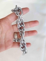 Angel Çanta Aksesuar 35 Cm Çift Halka Döngülü Zincir Gümüş Renk - 2