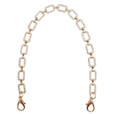 Angel Çanta Aksesuar 35 cm Light Gold Renk Taşlı Kancalı Çanta Zinciri - 1