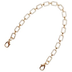 Angel Çanta Aksesuar 35 cm Light Gold Renk Taşlı Kancalı Çanta Zinciri - 2