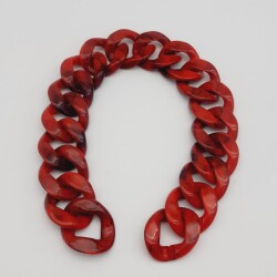 Angel Çanta Aksesuar 37 cm Akrilik Kırmızı Renk Çanta Zinciri - Angel Çanta Aksesuar