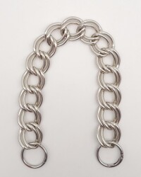 Angel Çanta Aksesuar 38 cm Çift Halkalı Gümüş Renk Zincir - Angel Çanta Aksesuar