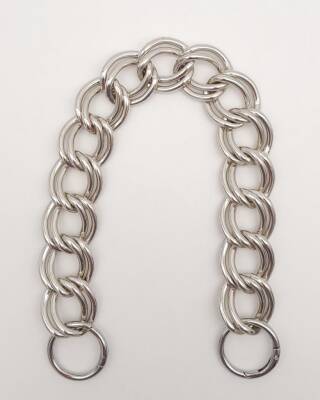 Angel Çanta Aksesuar 38 cm Çift Halkalı Gümüş Renk Zincir - 1