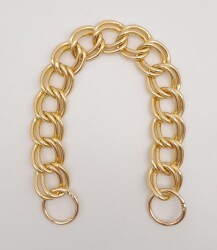 Angel Çanta Aksesuar 38 cm Çift Halkalı Light Gold Renk Zincir - Angel Çanta Aksesuar