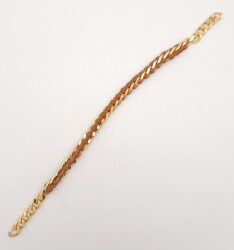 Angel Çanta Aksesuar 40 cm Derili Zincir Taba Renk Light Gold Metalli - 2