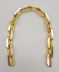 Angel Çanta Aksesuar 40 cm Metal Görünümlü Oval Light Gold Renk Akrilik Zincir - Angel Çanta Aksesuar