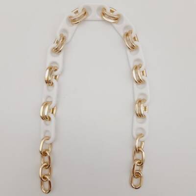 Angel Çanta Aksesuar 42 Cm Akrilik Görünümlü Beyaz Plastik Zincir Köprü Model - 1