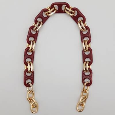 Angel Çanta Aksesuar 42 Cm Akrilik Görünümlü Bordo Plastik Zincir Köprü Model - 1