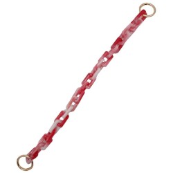 Angel Çanta Aksesuar 42 cm Akrilik Görünümlü Plastik Dikdörtgen Halkalı Zincir Bej Koyu Pembe Renk Light Gold Metalli - 3