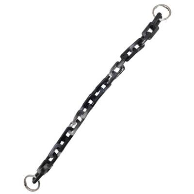 Angel Çanta Aksesuar 42 cm Akrilik Görünümlü Plastik Dikdörtgen Halkalı Zincir Gri Siyah Renk Gümüş Metalli - 3