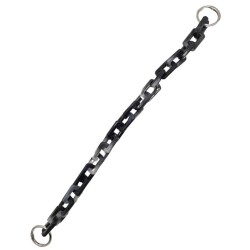 Angel Çanta Aksesuar 42 cm Akrilik Görünümlü Plastik Dikdörtgen Halkalı Zincir Gri Siyah Renk Gümüş Metalli - 3