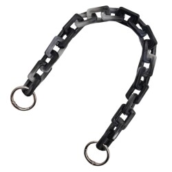 Angel Çanta Aksesuar 42 cm Akrilik Görünümlü Plastik Dikdörtgen Halkalı Zincir Gri Siyah Renk Gümüş Metalli - 2