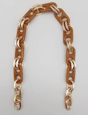 Angel Çanta Aksesuar 42 Cm Akrilik Görünümlü Sütlü Kahve Plastik Zincir Köprü Model - 1