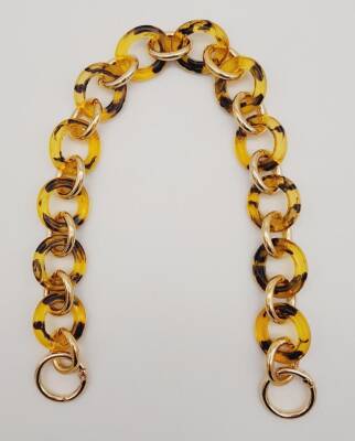 Angel Çanta Aksesuar 43 cm Leopar Desen Yaylı Halkalı Akrilik Zincir - 1