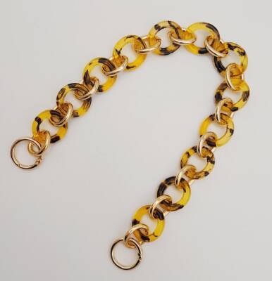 Angel Çanta Aksesuar 43 cm Leopar Desen Yaylı Halkalı Akrilik Zincir - 2