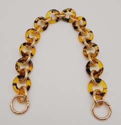 Angel Çanta Aksesuar 43 cm Leopar Desen Yaylı Halkalı Akrilik Zincir - 3