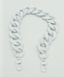 Angel Çanta Aksesuar 50x3.3 cm Beyaz Renk Buzlu (Mat) Zincir - Angel Çanta Aksesuar