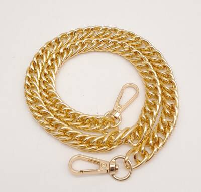 Angel Çanta Aksesuar 60 cm Light Gold Renk Kancalı Çift Halkalı Çanta Zinciri - 1