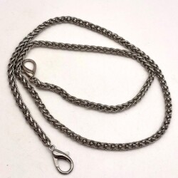 Angel Çanta Aksesuar 70 cm 5 Mm Örgü Model Gümüş Renk Çanta Zinciri - Angel Çanta Aksesuar