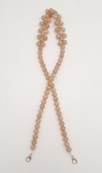 Angel Çanta Aksesuar 80 cm Kancalı Vizon Renk İncili Akrilik Zincir Light Gold Metalli - Angel Çanta Aksesuar