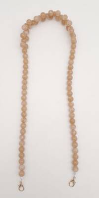 Angel Çanta Aksesuar 80 cm Kancalı Vizon Renk İncili Akrilik Zincir Light Gold Metalli - 2