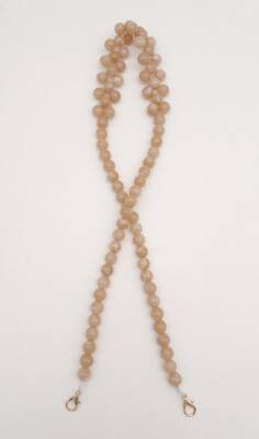 Angel Çanta Aksesuar 80 cm Kancalı Vizon Renk İncili Akrilik Zincir Light Gold Metalli - 1