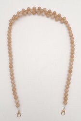 Angel Çanta Aksesuar 80 cm Kancalı Vizon Renk İncili Akrilik Zincir Light Gold Metalli - 3