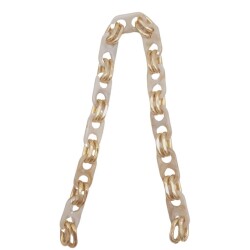 Angel Çanta Aksesuar Akrilik Zincir 42 cm Bej Renk Light Gold Metalli - 3