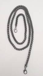 Angel Çanta Aksesuar Füme Renk Kalın Örgü Model Çanta Zinciri (100 Cm ) - Angel Çanta Aksesuar