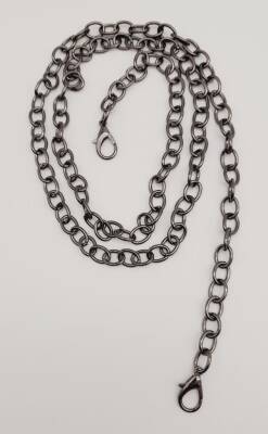 Angel Çanta Aksesuar Füme Yuvarlak Model İnce Kancalı Çanta Zinciri 120 Cm - 1