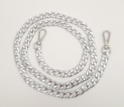 Angel Çanta Aksesuar Gümüş Klasik İnce Çanta Zinciri Kancalı 100 Cm - Angel Çanta Aksesuar