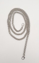 Angel Çanta Aksesuar Gümüş Renk Kalın Örgü Model Çanta Zinciri (120 Cm) - Angel Çanta Aksesuar