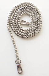 Angel Çanta Aksesuar Gümüş Renk Kare Model Çanta Zinciri (100 Cm ) - Angel Çanta Aksesuar