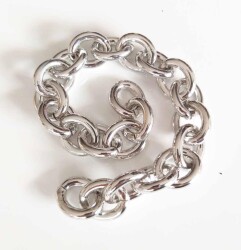 Angel Çanta Aksesuar Gümüş Renk Oval Çanta Zinciri 6Mm 23X28 (35 Cm) - Angel Çanta Aksesuar