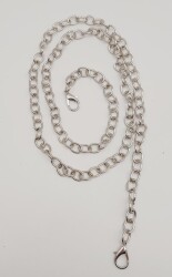 Angel Çanta Aksesuar Gümüş Yuvarlak Model İnce Kancalı Çanta Zinciri 120 Cm - Angel Çanta Aksesuar