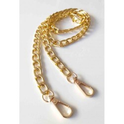 Angel Çanta Aksesuar Light Gold Klasik İnce Zincir Kancalı 120 Cm - Angel Çanta Aksesuar