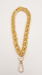 Angel Çanta Aksesuar Light Gold Renk Çift Halkalı Model Zincirli Elcik - Angel Çanta Aksesuar