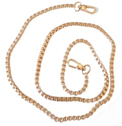 Angel Çanta Aksesuar Light Gold Renk Kare Model Çanta Zinciri (100 Cm) - Angel Çanta Aksesuar