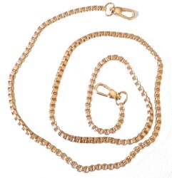 Angel Çanta Aksesuar Light Gold Renk Kare Model Çanta Zinciri (120 Cm) - Angel Çanta Aksesuar