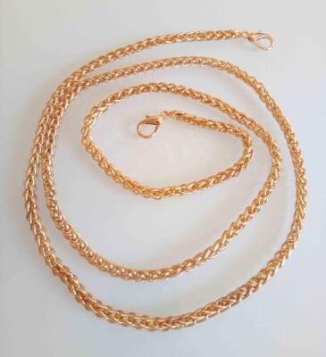 Angel Çanta Aksesuar Light Gold Renk Örgü Model Çanta Zinciri (120 Cm) - 1