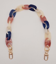 Angel Çanta Aksesuar Renkli 55 Cm Köprü Model Light Gold Kancalı Akrilik Zincir - Angel Çanta Aksesuar