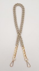 Angel Çanta Aksesuar Renkli Metal 60 cm Kancalı Zincir Bej - 2