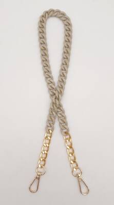 Angel Çanta Aksesuar Renkli Metal 60 cm Kancalı Zincir Bej - 2