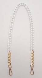 Angel Çanta Aksesuar Renkli Metal 60 cm Kancalı Zincir Buz Beyazı - Angel Çanta Aksesuar
