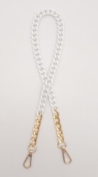 Angel Çanta Aksesuar Renkli Metal 60 cm Kancalı Zincir Buz Beyazı - 2