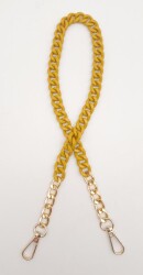 Angel Çanta Aksesuar Renkli Metal 60 cm Kancalı Zincir Hardal Sarı - 2