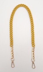 Angel Çanta Aksesuar Renkli Metal 60 cm Kancalı Zincir Hardal Sarı - Angel Çanta Aksesuar
