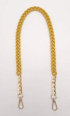 Angel Çanta Aksesuar Renkli Metal 60 cm Kancalı Zincir Hardal Sarı - 1